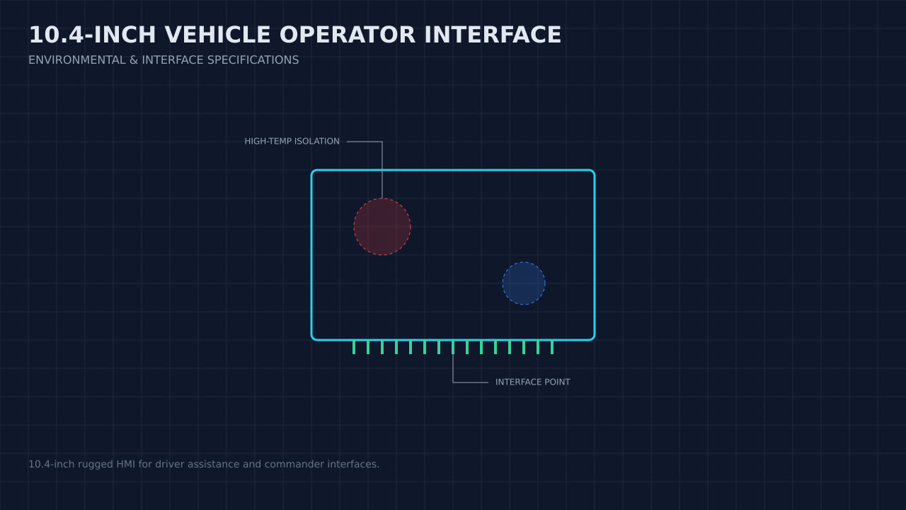 Illustration, not a photograph, of a technical review of the 10.4-inch vehicle operator interface record.