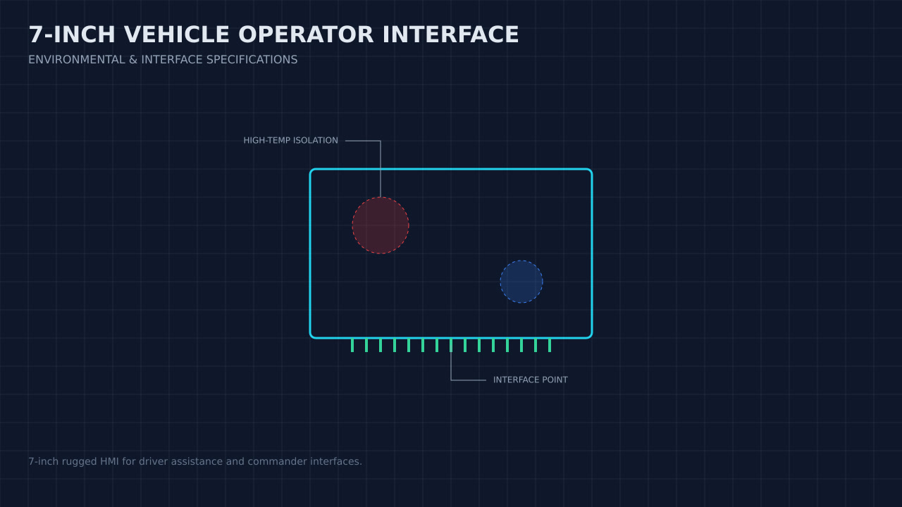 Illustration, not a photograph, of a technical review of the 7-inch vehicle operator interface record.
